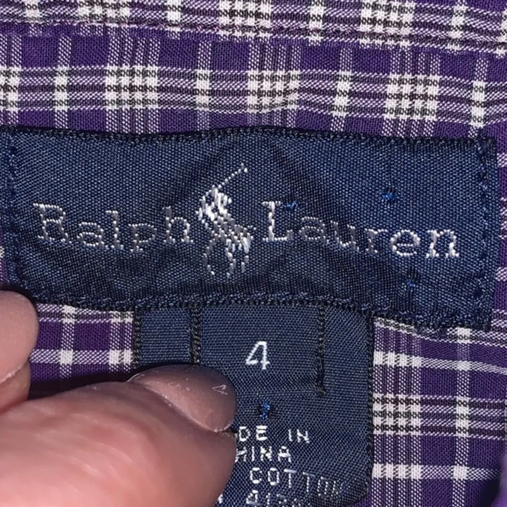 Ralph Lauren Youth Purple Button Down Shirt Size 4